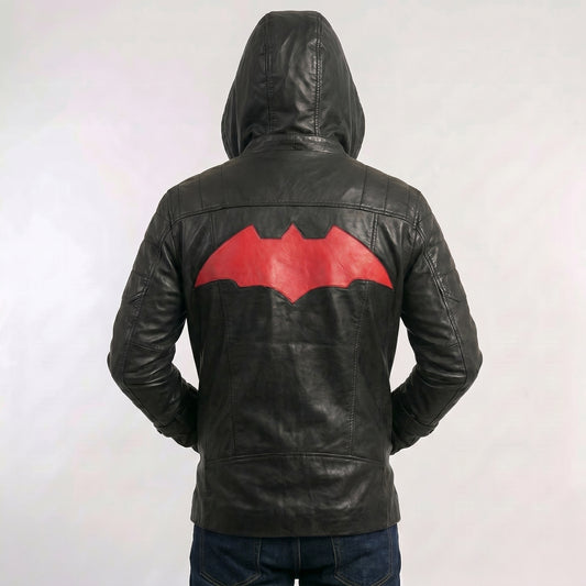 Batman Arkham Red Hood Jason Todd Black Leather Jacket & Vest