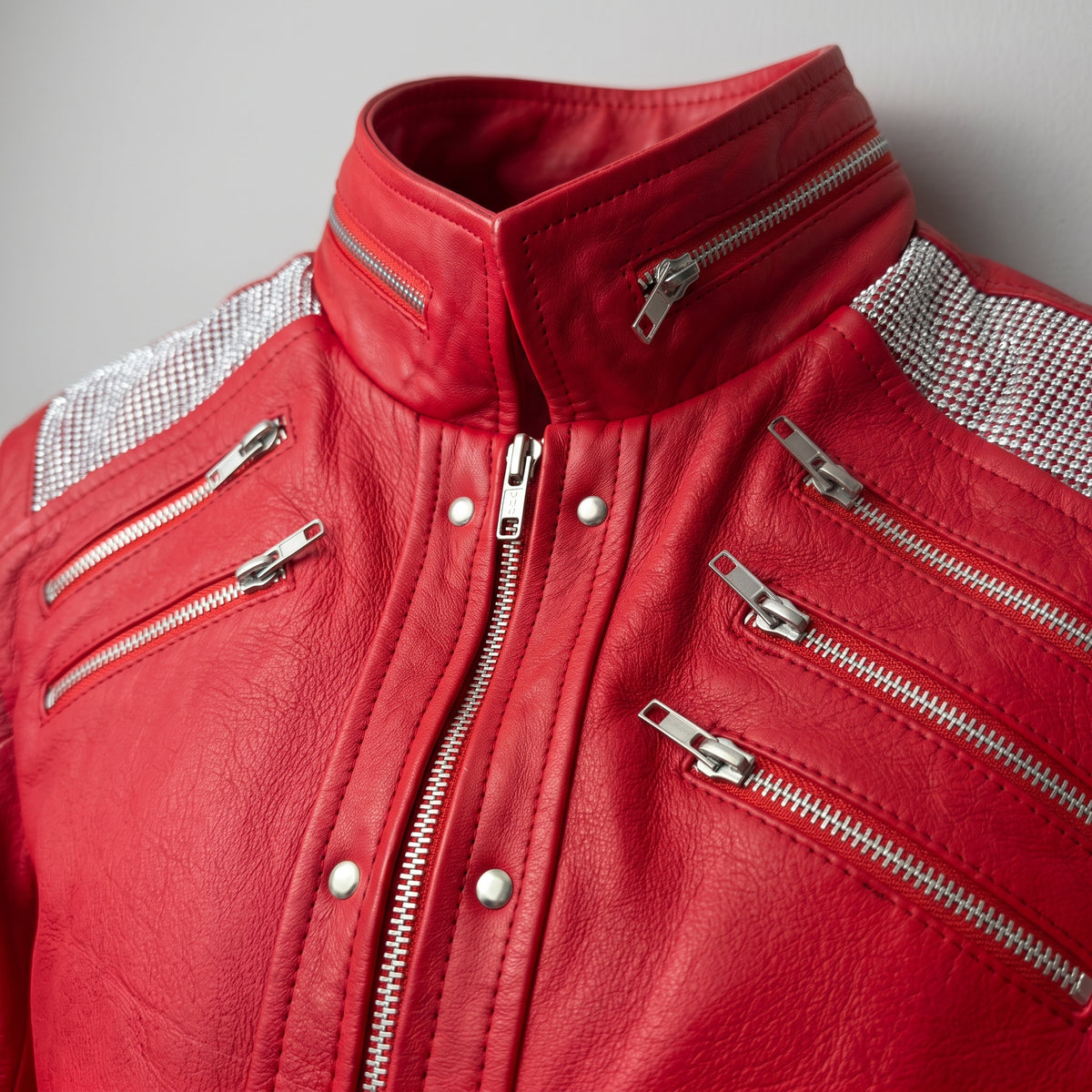 Michael Jackson Beat It Red Leather Jacket