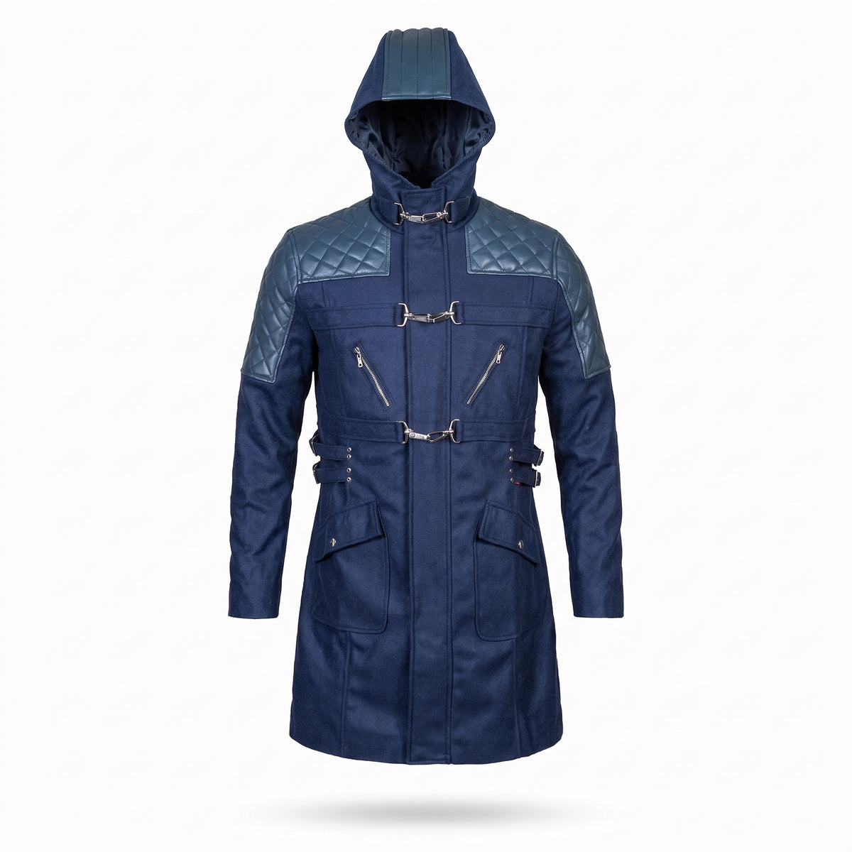 Devil May Cry 5 Nero Blue Trench Coat | Leather Hooded Jacket