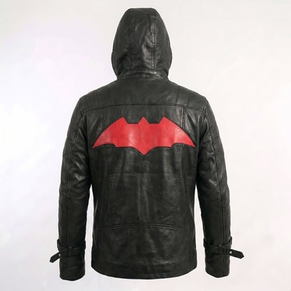 Batman Arkham Red Hood Jason Todd Black Leather Jacket & Vest