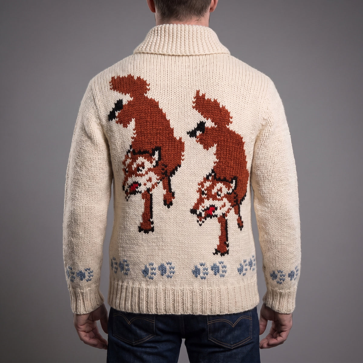 Handmade Wolf Knit Cardigan Inspired by Project Hail Mary