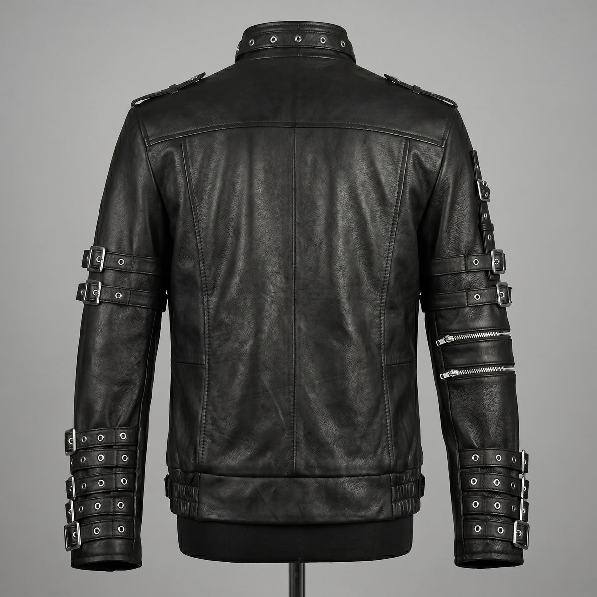 Michael Jackson Metal Black Leather Jacket