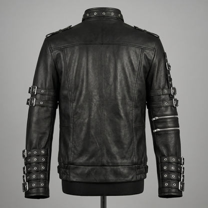 Michael Jackson Metal Black Leather Jacket