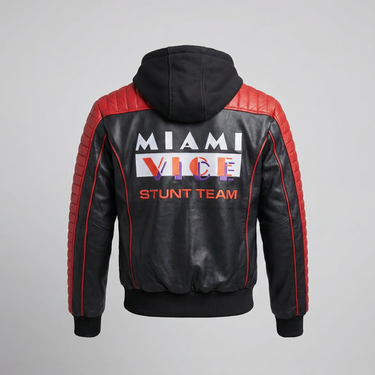 Ryan Gosling The Fall Guy Miami Vice Stunt Team Bomber Leather Jacket