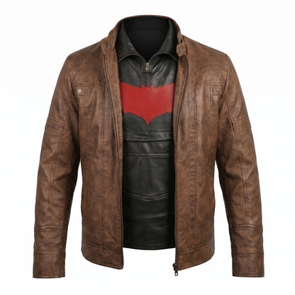 Jason Todd Red Hood Brown Leather Jacket & Vest