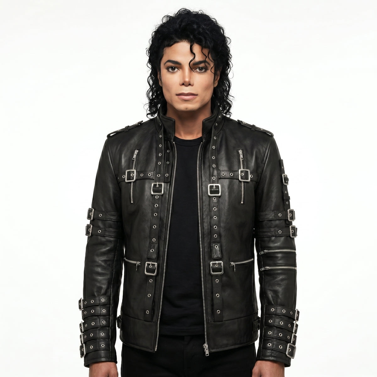 Michael Jackson Metal Black Leather Jacket