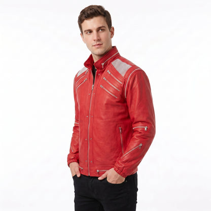 Michael Jackson Beat It Red Leather Jacket