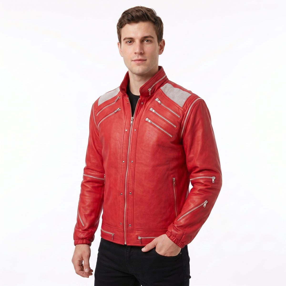 Michael Jackson Beat It Red Leather Jacket