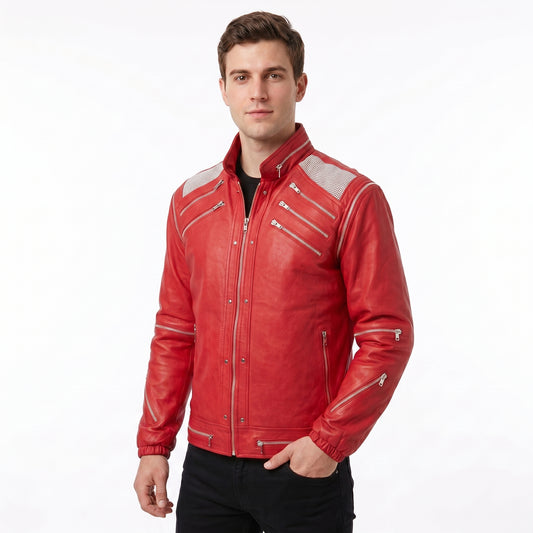 Michael Jackson Beat It Red Leather Jacket