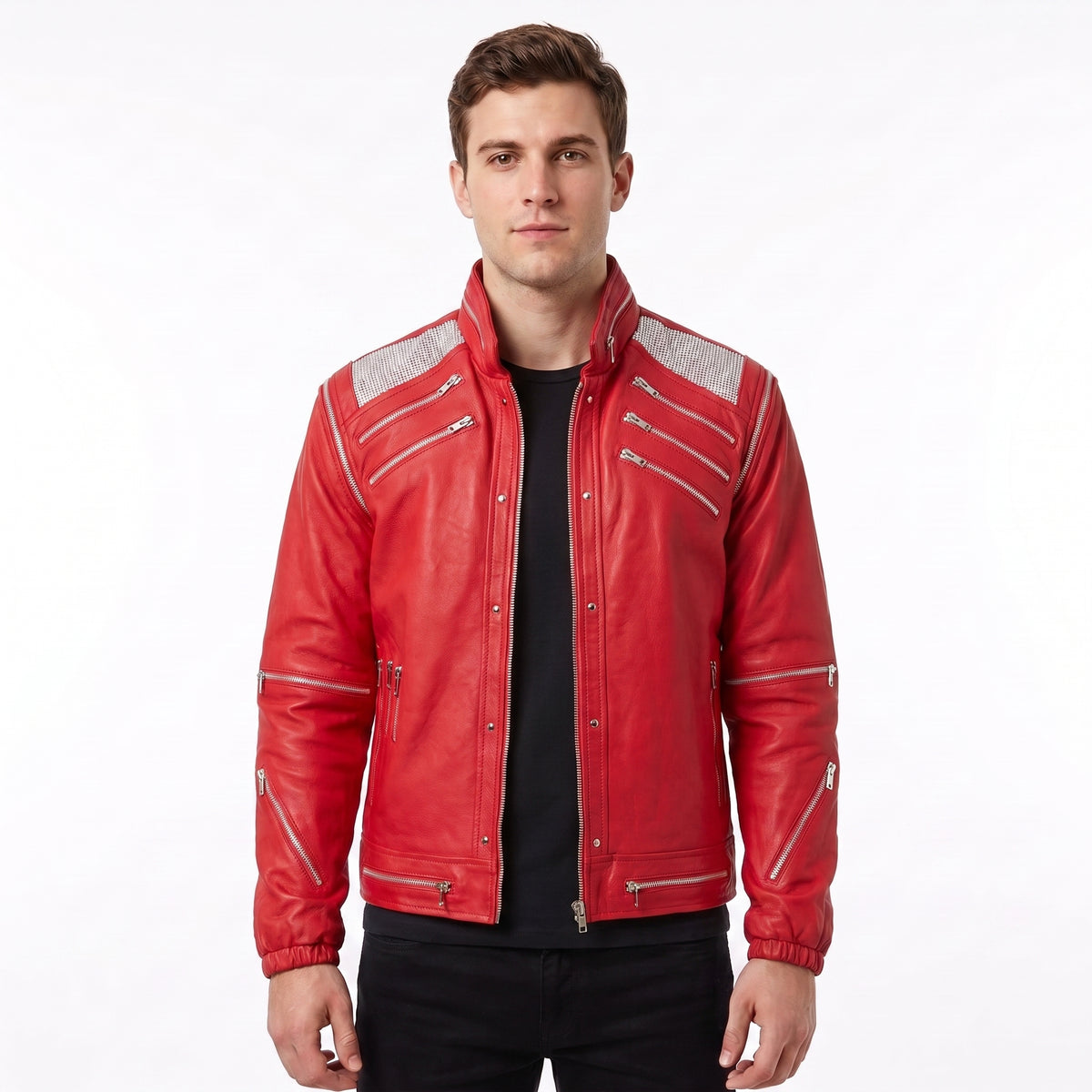 Michael Jackson Beat It Red Leather Jacket