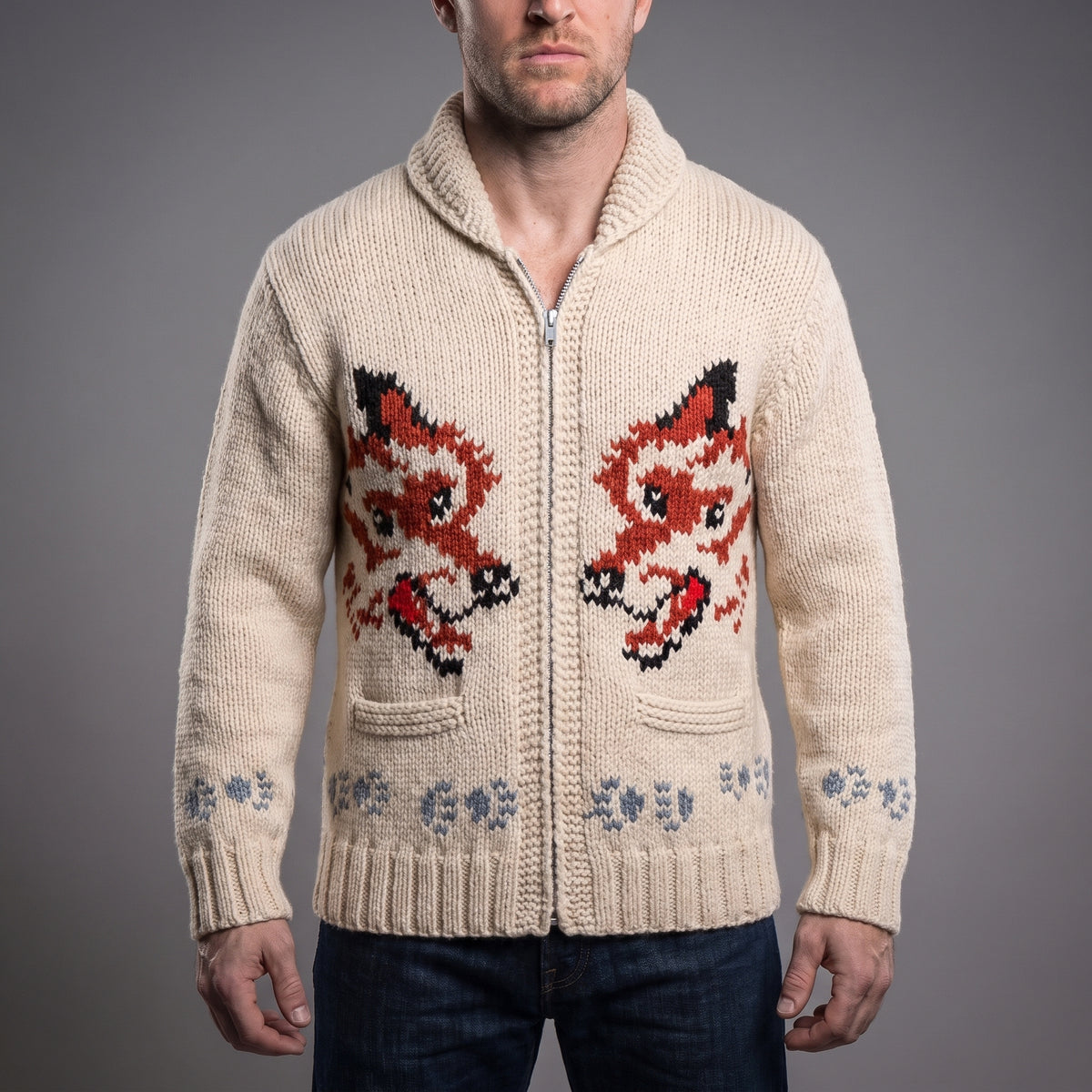 Handmade Wolf Knit Cardigan Inspired by Project Hail Mary
