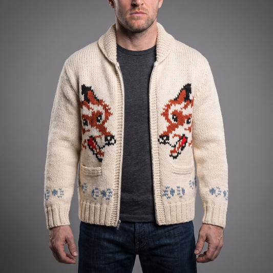 Handmade Wolf Knit Cardigan Inspired by Ryan Gosling in Project Hail Mary