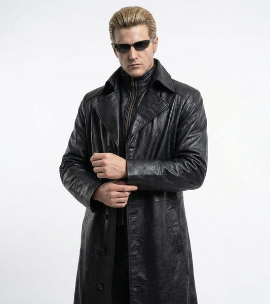 Resident Evil 5 Wesker Leather Trench Coat – Premium Cosplay Outfit