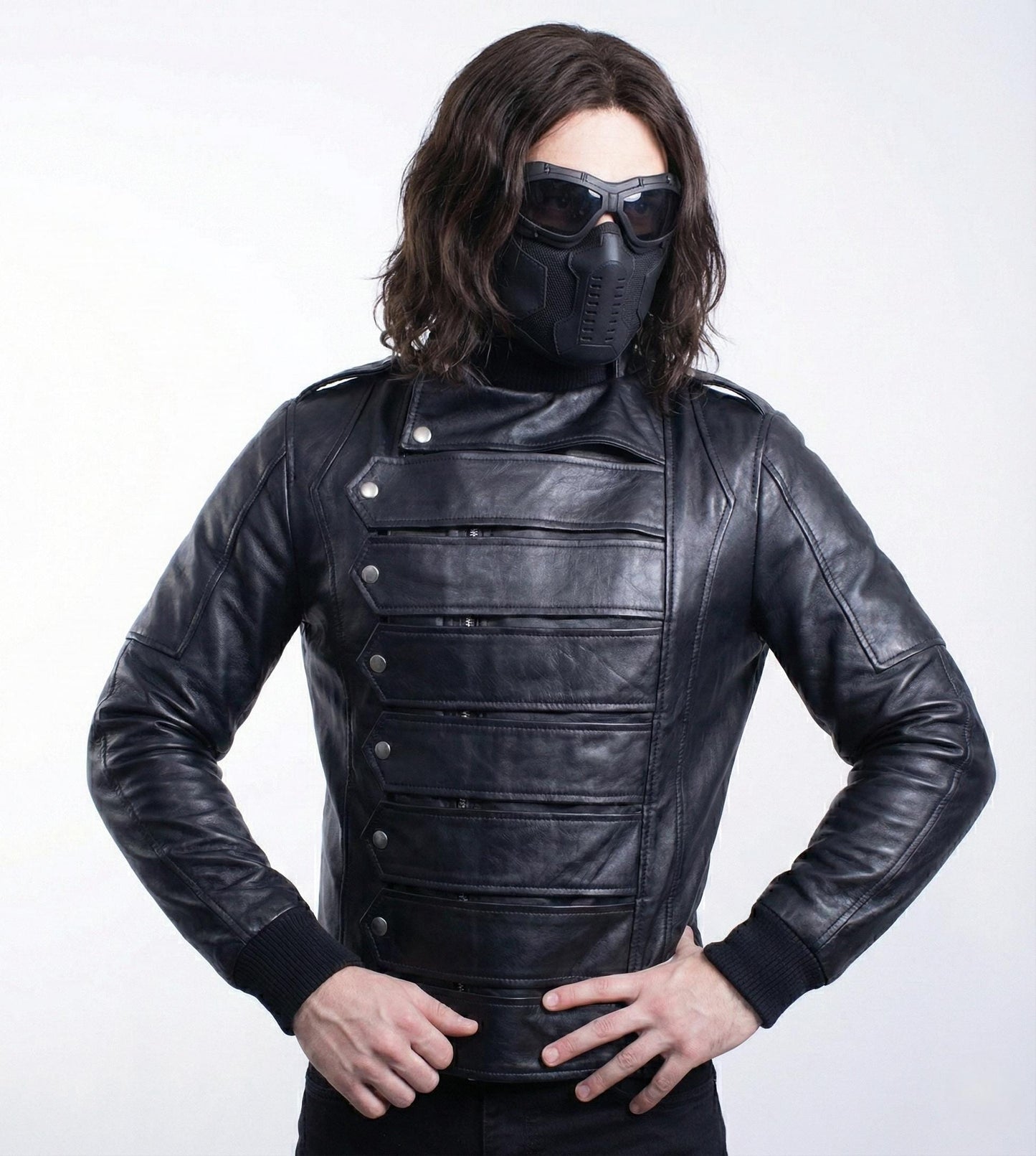 Bucky Barnes Winter Soldier Genuine Leather Jacket with Removable Arms