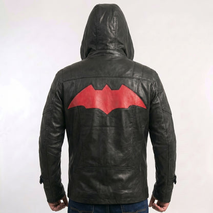 Batman Arkham Red Hood Jason Todd Black Leather Jacket & Vest