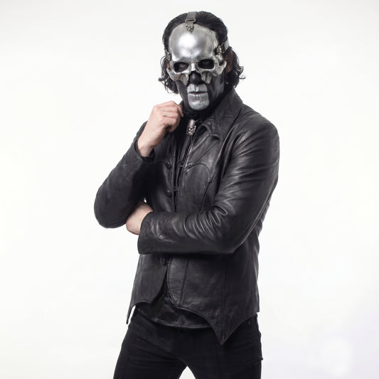 Papa V Perpetua Inspired Leather Jacket, Ghost Band Black Leather Gothic Jacket, Singer Cosplay Jacket